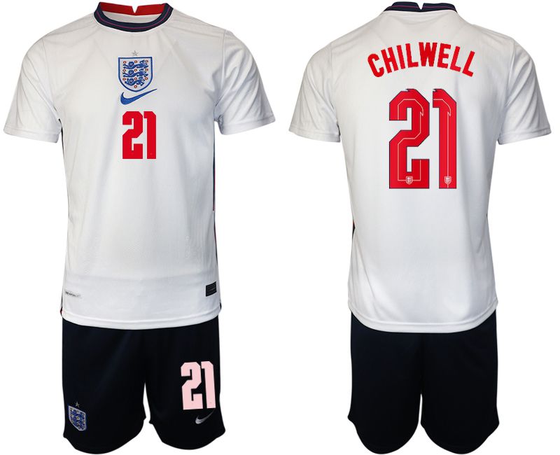 Men 2020-2021 European Cup England home white #21 Nike Soccer Jersey